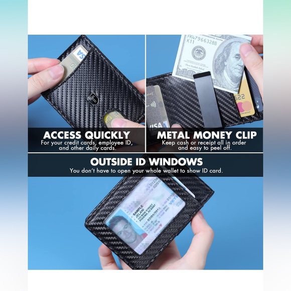 NEW Black Toughergun RFID Blocking Slim Wallet - Picture 2 of 3